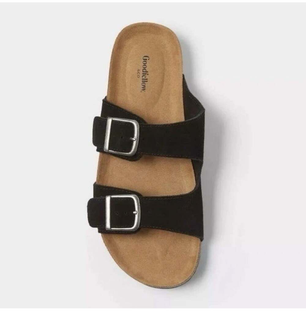 Men's Saul Suede Two Band Sandals – Goodfellow & Co Black Size 13 New With Tags